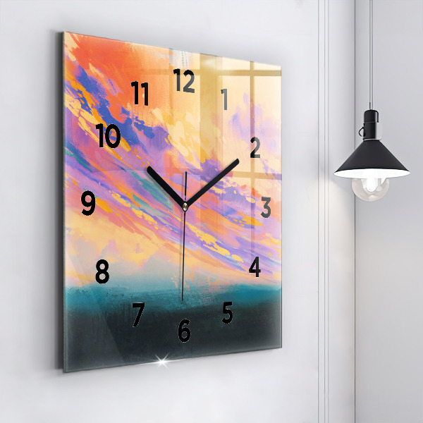 Square glass wall clock Platonic love