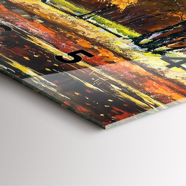 Square glass wall clock Autumn landscape with a river