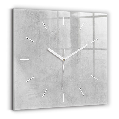 Square glass wall clock Stone wall