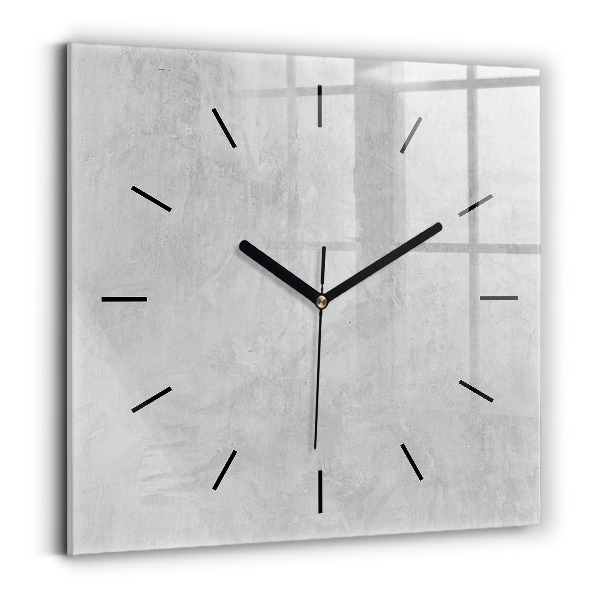 Square glass wall clock Stone wall