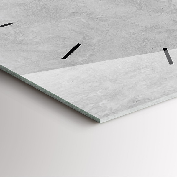 Square glass wall clock Stone wall