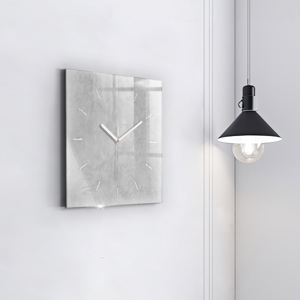 Square glass wall clock Stone wall