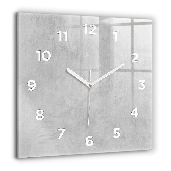Square glass wall clock Stone wall