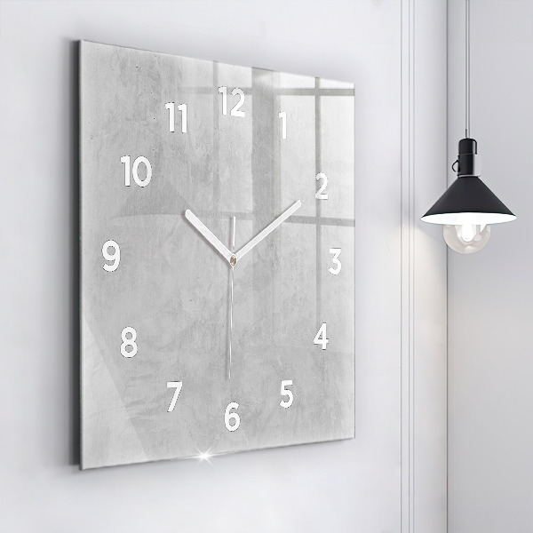 Square glass wall clock Stone wall