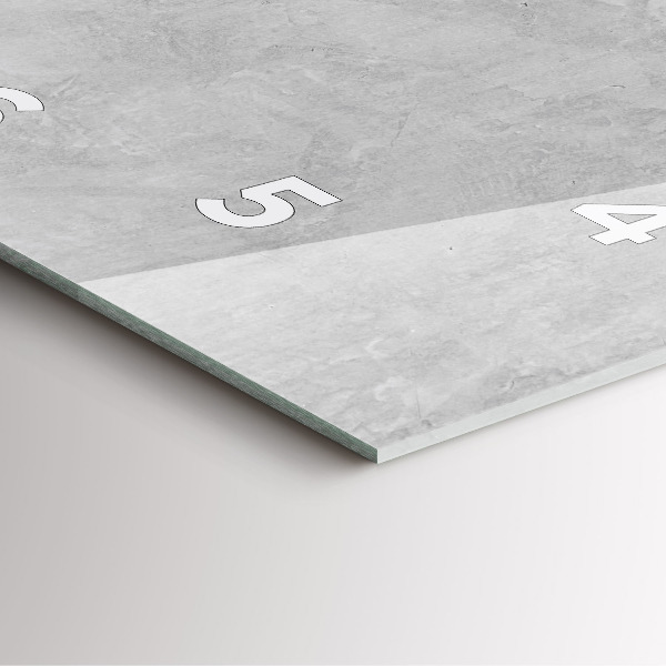 Square glass wall clock Stone wall