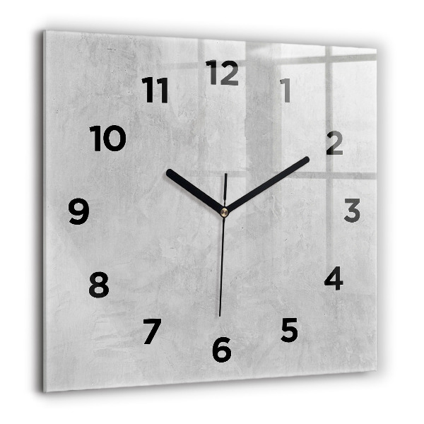 Square glass wall clock Stone wall