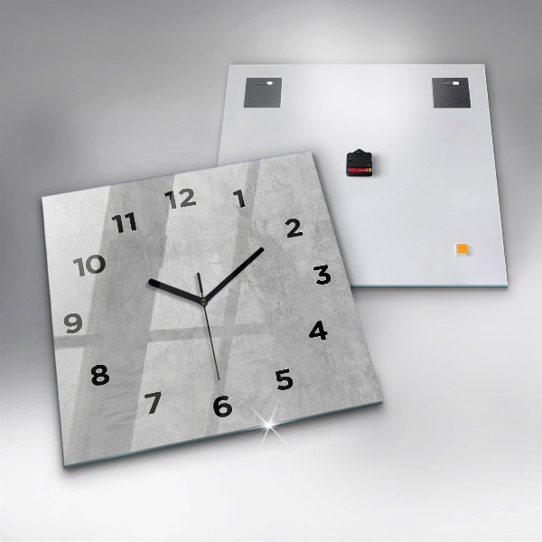 Square glass wall clock Stone wall