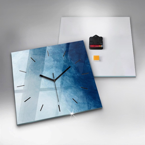 Square glass wall clock Abstraction water