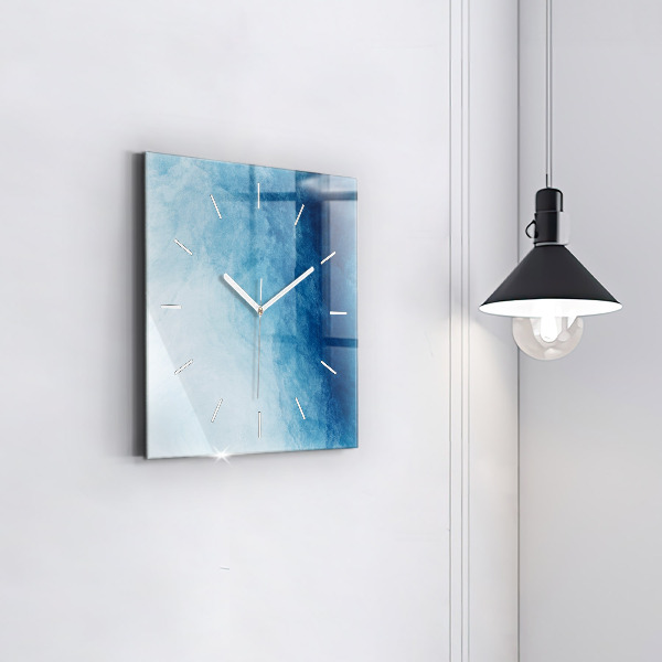 Square glass wall clock Abstraction water