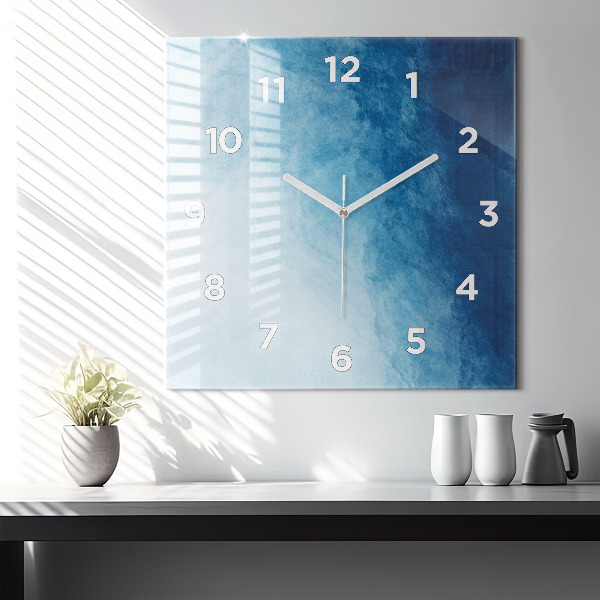 Square glass wall clock Abstraction water