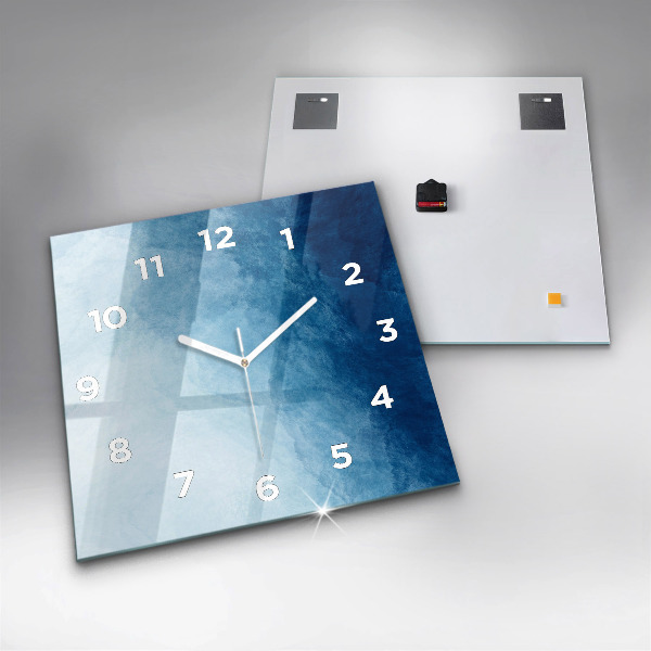 Square glass wall clock Abstraction water