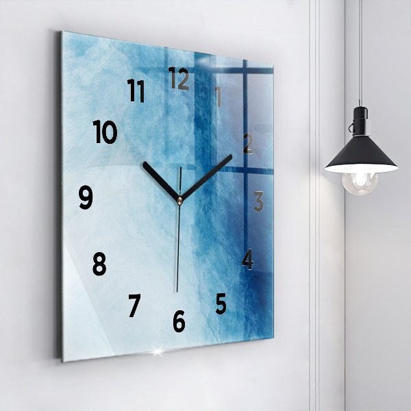 Square glass wall clock Abstraction water