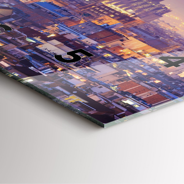 Square glass wall clock View of Barcelona