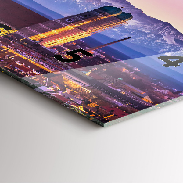 Square glass wall clock German Alps Munich