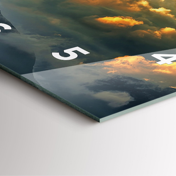 Square glass wall clock Balloon flight in the clouds