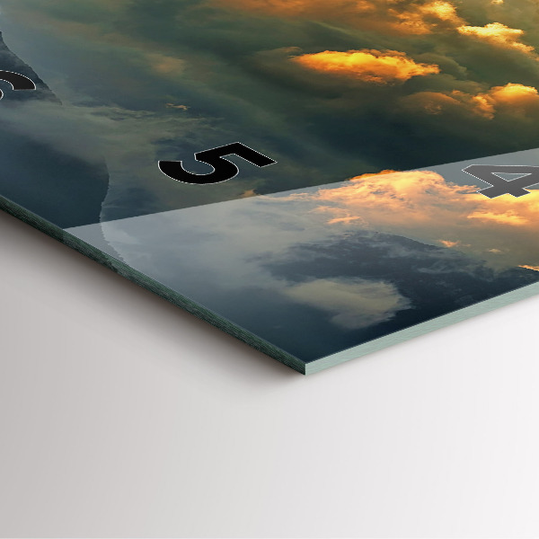 Square glass wall clock Balloon flight in the clouds