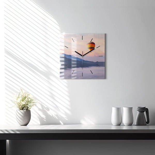 Square glass wall clock Beautiful Landscape