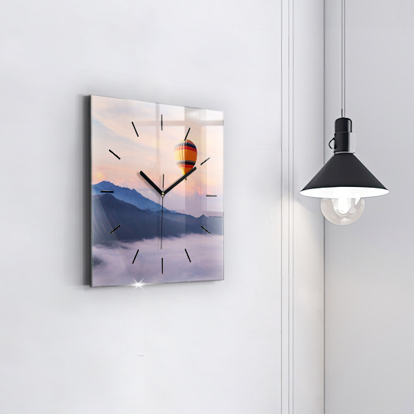 Square glass wall clock Beautiful Landscape