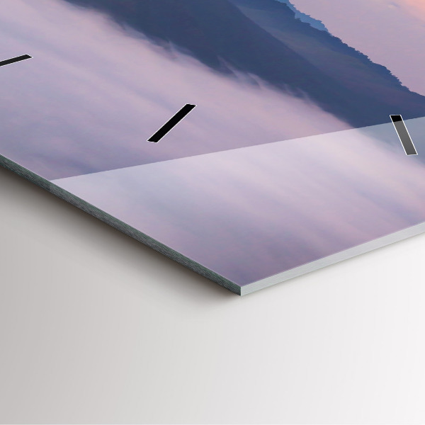 Square glass wall clock Beautiful Landscape