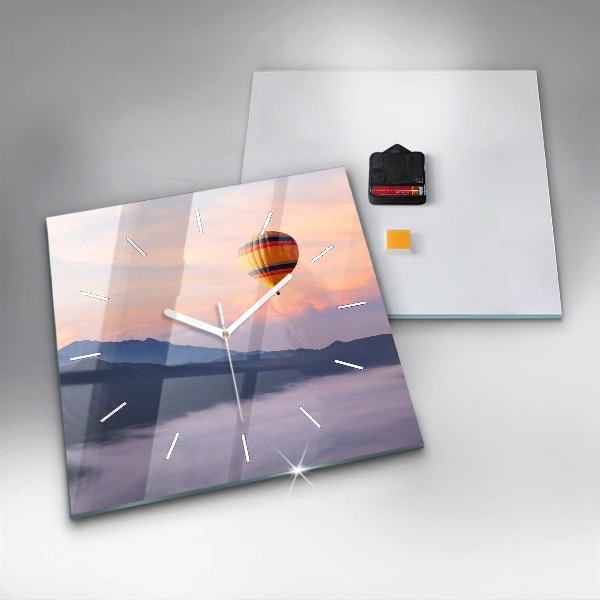 Square glass wall clock Beautiful Landscape