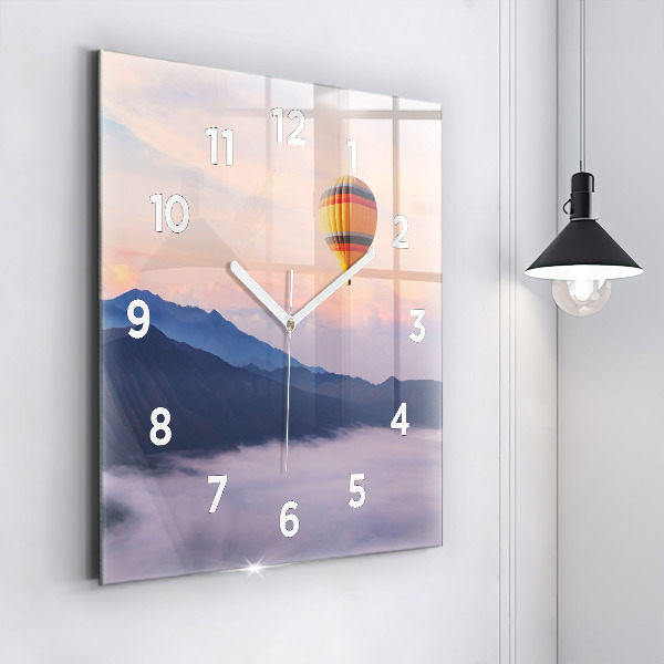 Square glass wall clock Beautiful Landscape