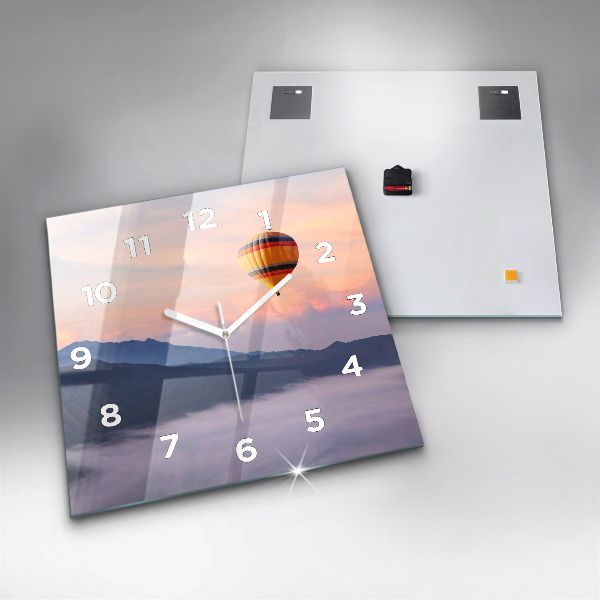 Square glass wall clock Beautiful Landscape