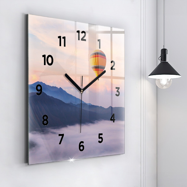 Square glass wall clock Beautiful Landscape