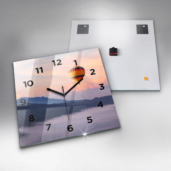 Square glass wall clock Beautiful Landscape