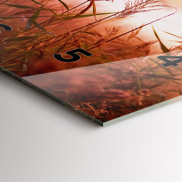 Square glass wall clock Foggy morning