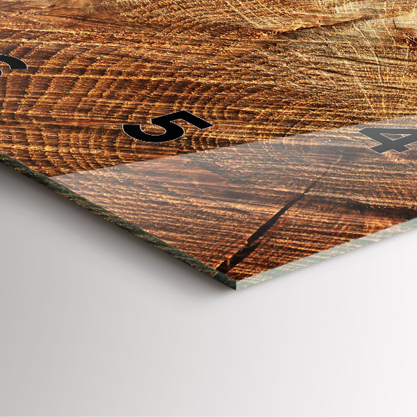 Square glass wall clock Old tree stump
