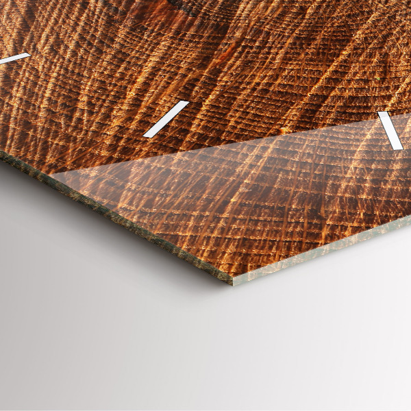 Square glass wall clock Decorative wood