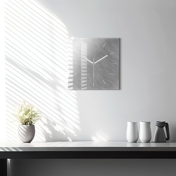 Square glass wall clock Metal wall