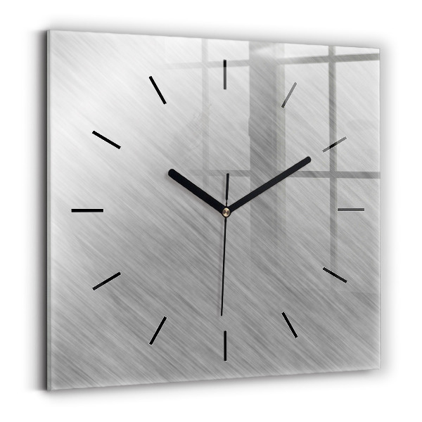 Square glass wall clock Metal wall