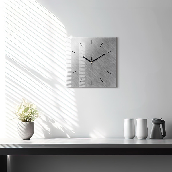 Square glass wall clock Metal wall