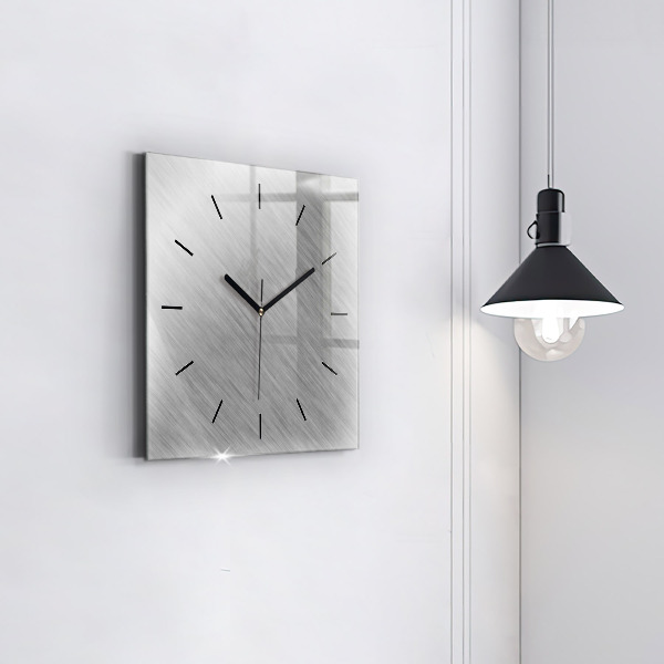 Square glass wall clock Metal wall