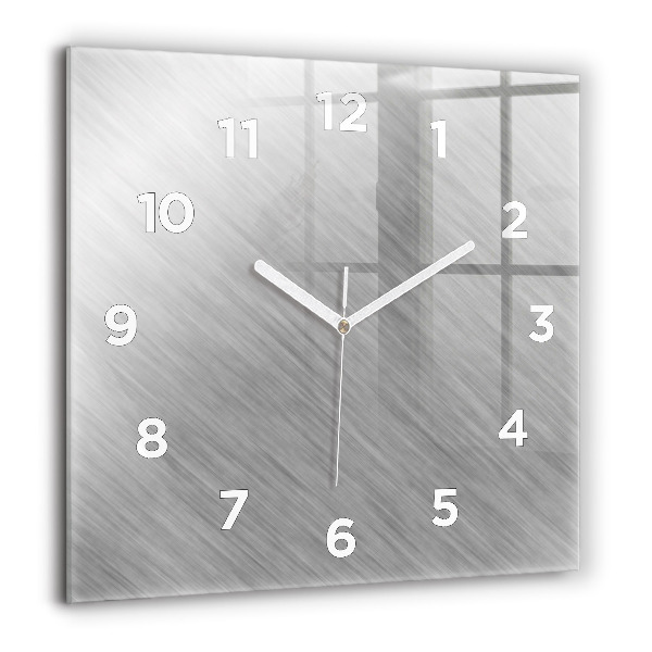 Square glass wall clock Metal wall