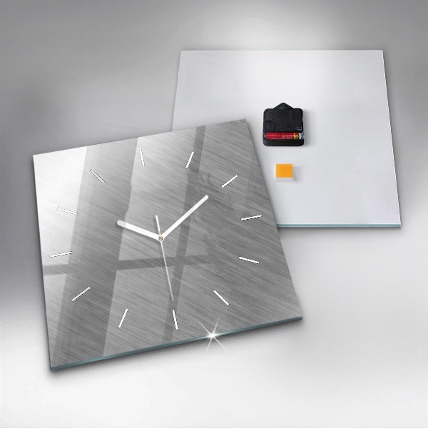 Square glass wall clock Metal wall