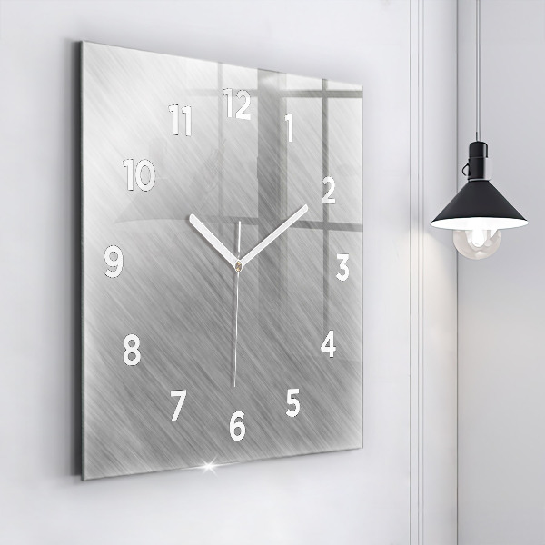 Square glass wall clock Metal wall