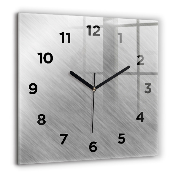 Square glass wall clock Metal wall