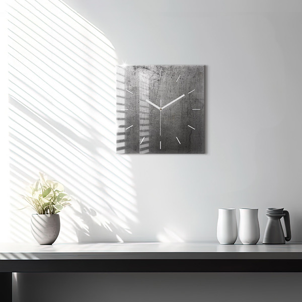 Square glass wall clock Metal wall