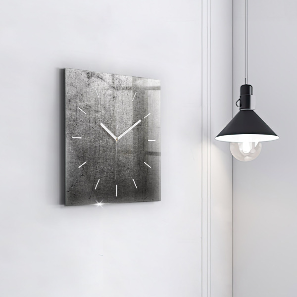 Square glass wall clock Metal wall