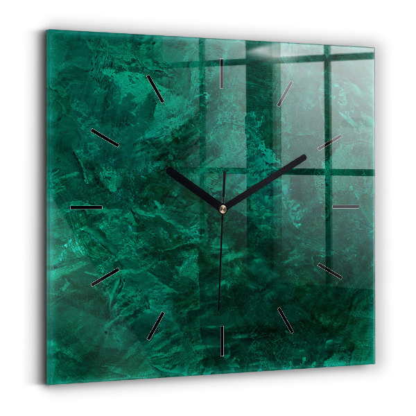 Square glass wall clock Emerald wall