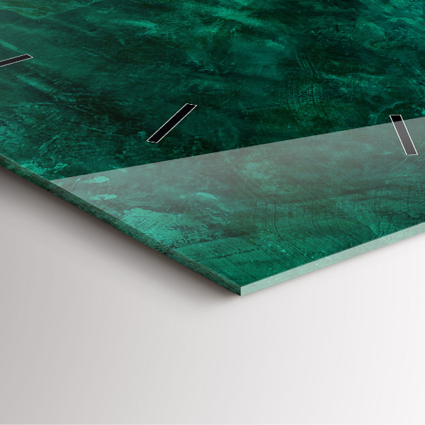 Square glass wall clock Emerald wall
