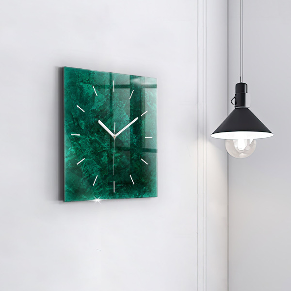 Square glass wall clock Emerald wall
