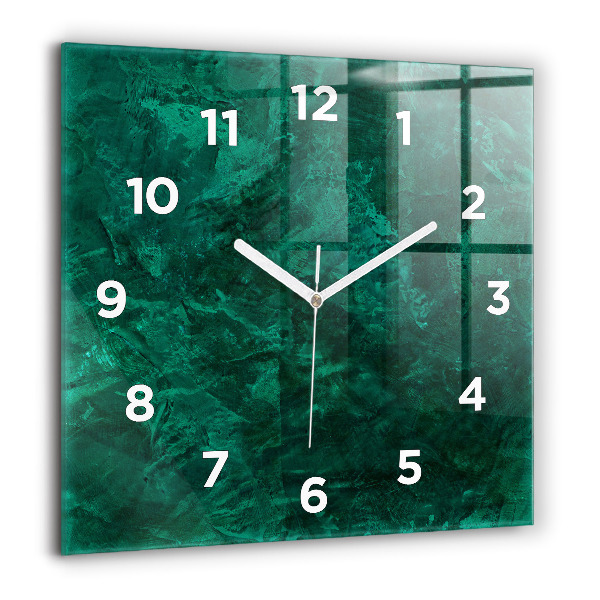 Square glass wall clock Emerald wall