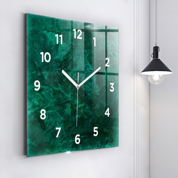 Square glass wall clock Emerald wall