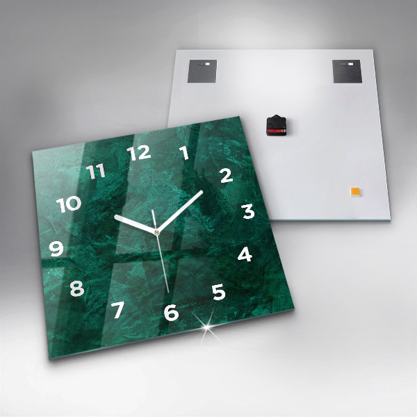 Square glass wall clock Emerald wall