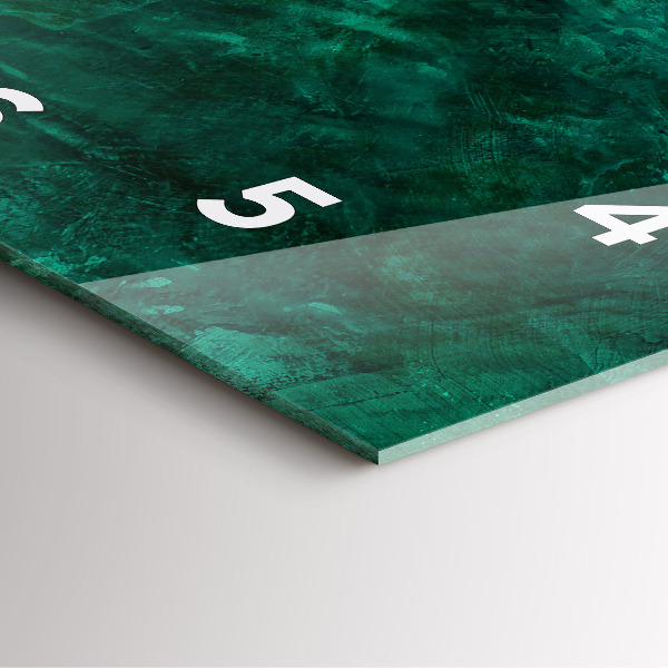 Square glass wall clock Emerald wall