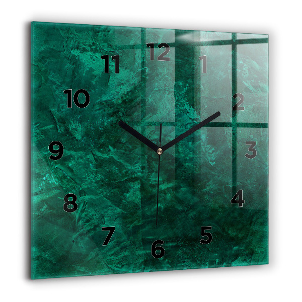Square glass wall clock Emerald wall