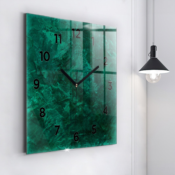 Square glass wall clock Emerald wall